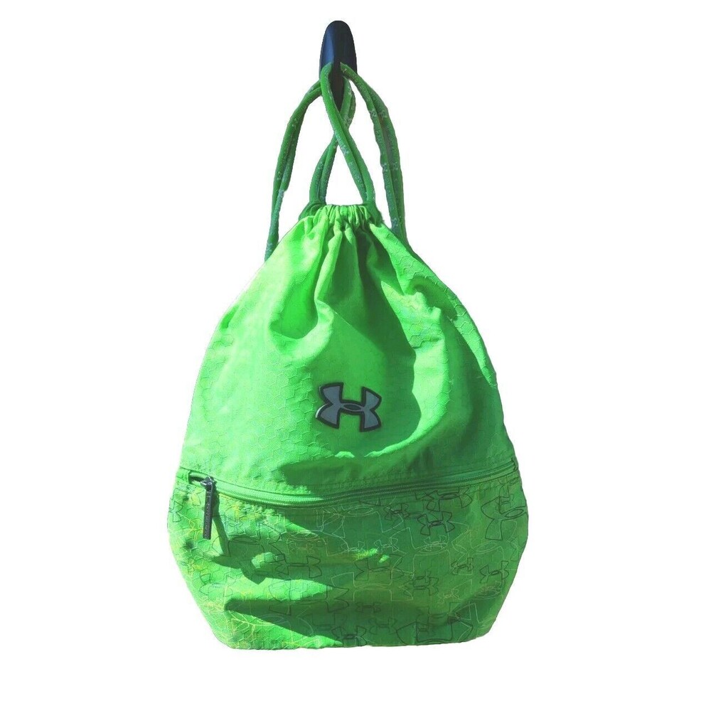 Under Armour Backpack Green Drawstring Tote Bag RN#104409 Bookbag